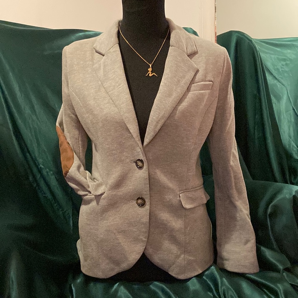 Heather Grey Blazer w/ Elbow Patches